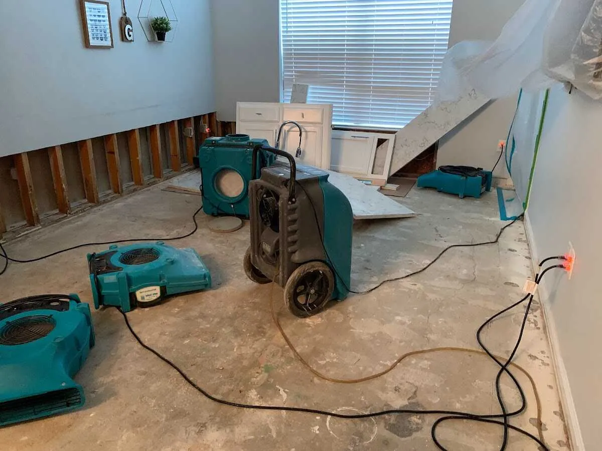 Dehumidifier in flood-cut room for Water Extraction & Removal in Rowlett
